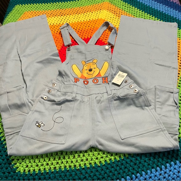 Disney Pants - NWT Disney x Her Universe Winnie the Pooh Blue Yellow Overalls Jumpsuit S